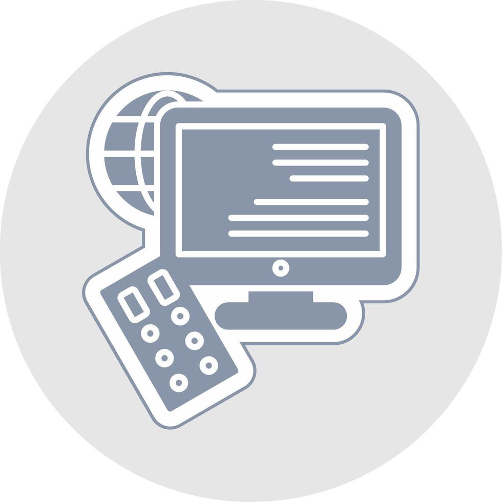 Remote Access Glyph Multicolor Sticker Icon vector