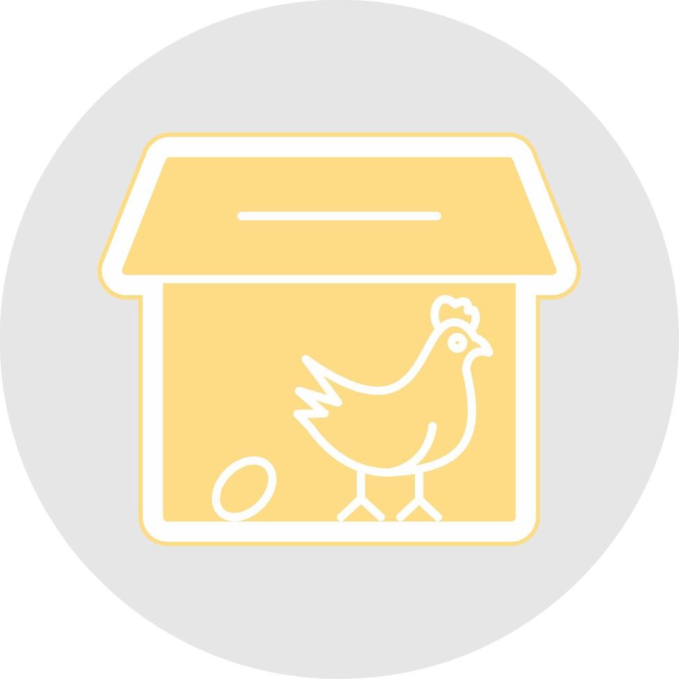 Chicken Coop Glyph Multicolor Sticker Icon vector