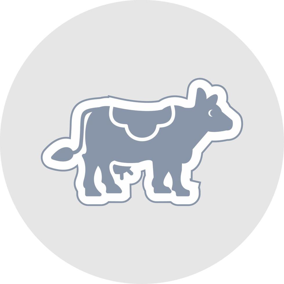 Cow Glyph Multicolor Sticker Icon vector