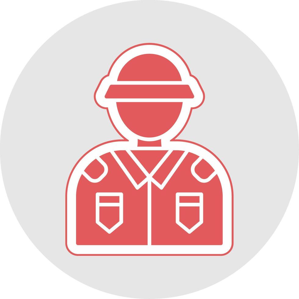 Soldier Glyph Multicolor Sticker Icon vector