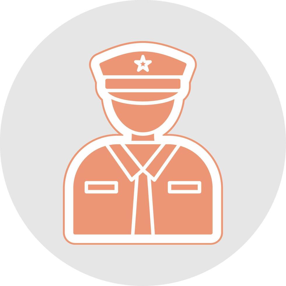 Officer Glyph Multicolor Sticker Icon vector