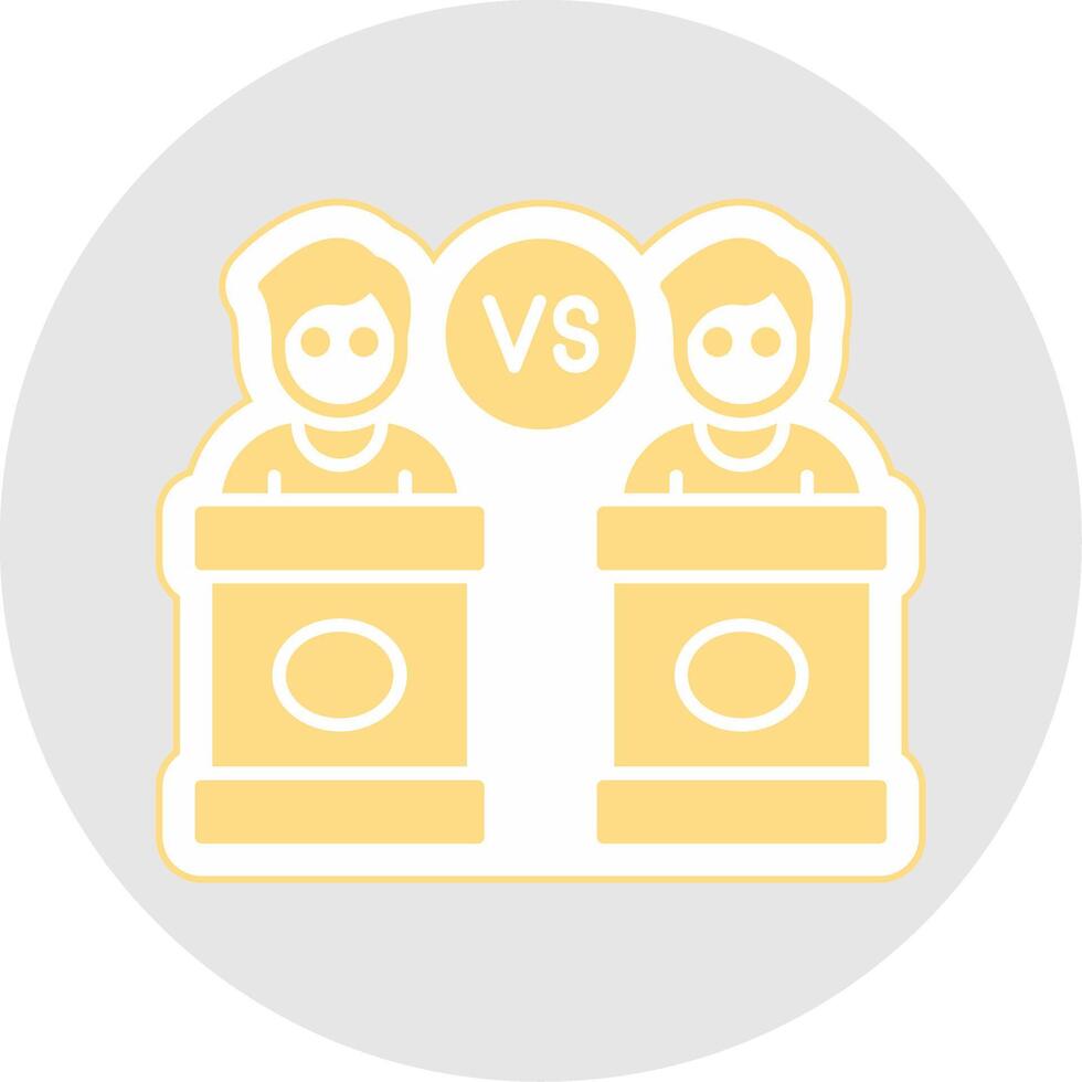 Debate Glyph Multicolor Sticker Icon vector