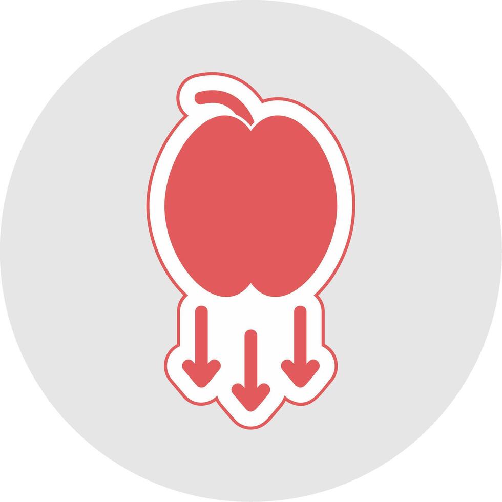 Gravity Glyph Multicolor Sticker Icon vector