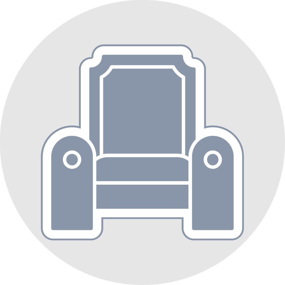 Throne Glyph Multicolor Sticker Icon vector