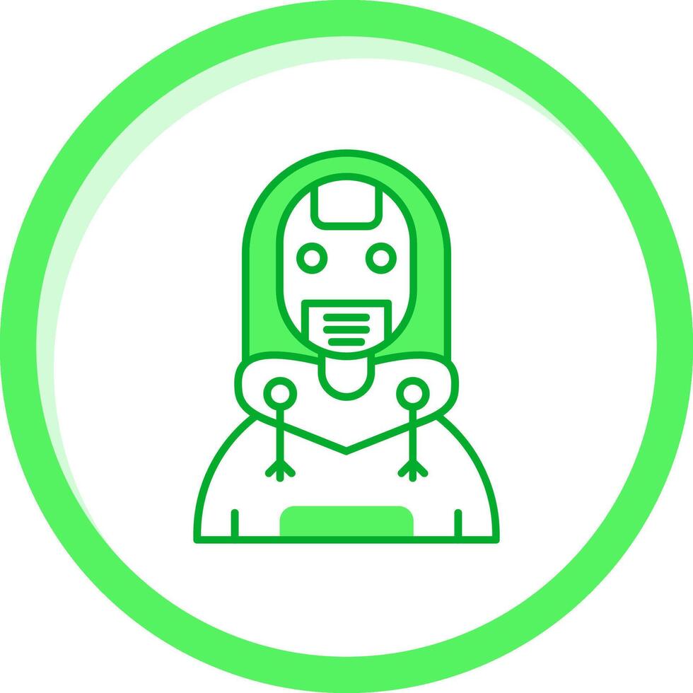Robot Green mix Icon vector