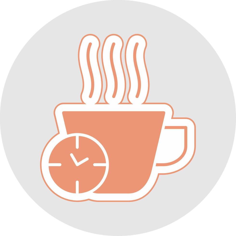 Break Time Glyph Multicolor Sticker Icon vector