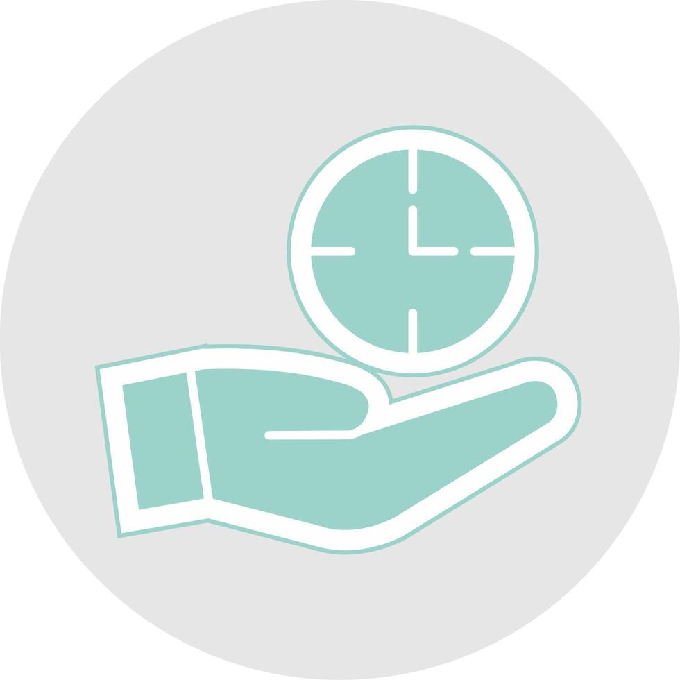 Save Time Glyph Multicolor Sticker Icon vector