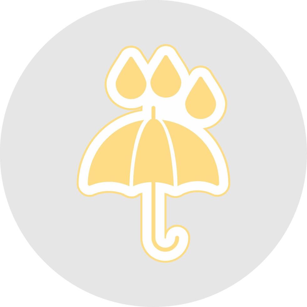 Umbrella Glyph Multicolor Sticker Icon vector
