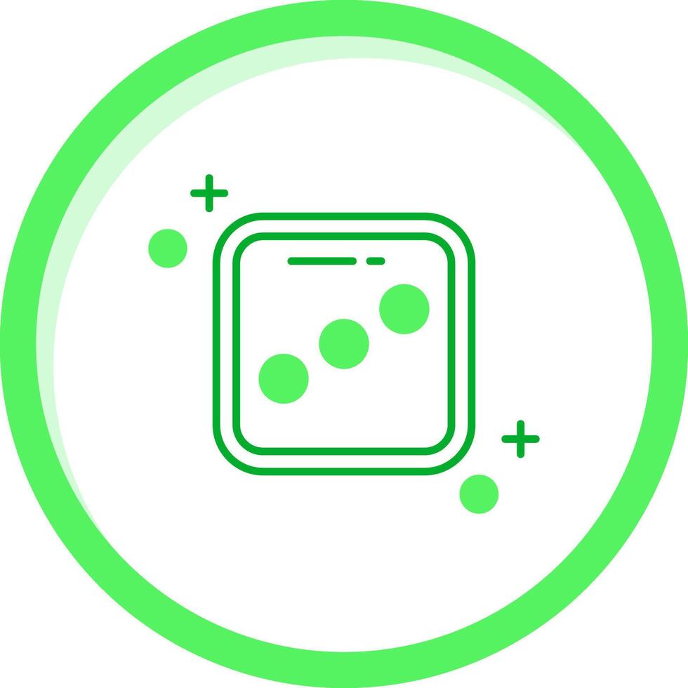 Dice three Green mix Icon vector