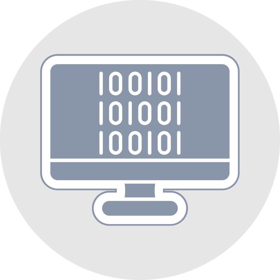 Binary Code Glyph Multicolor Sticker Icon vector