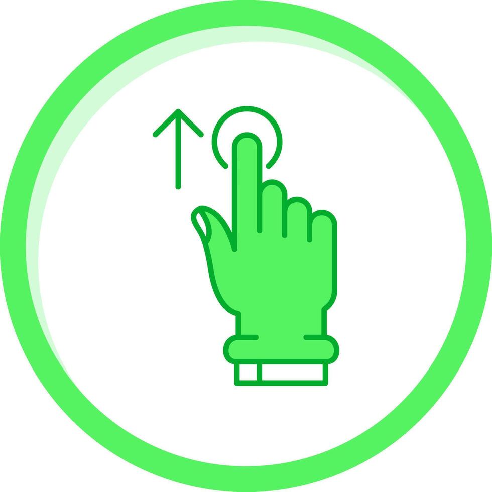 Tap and Move Up Green mix Icon vector