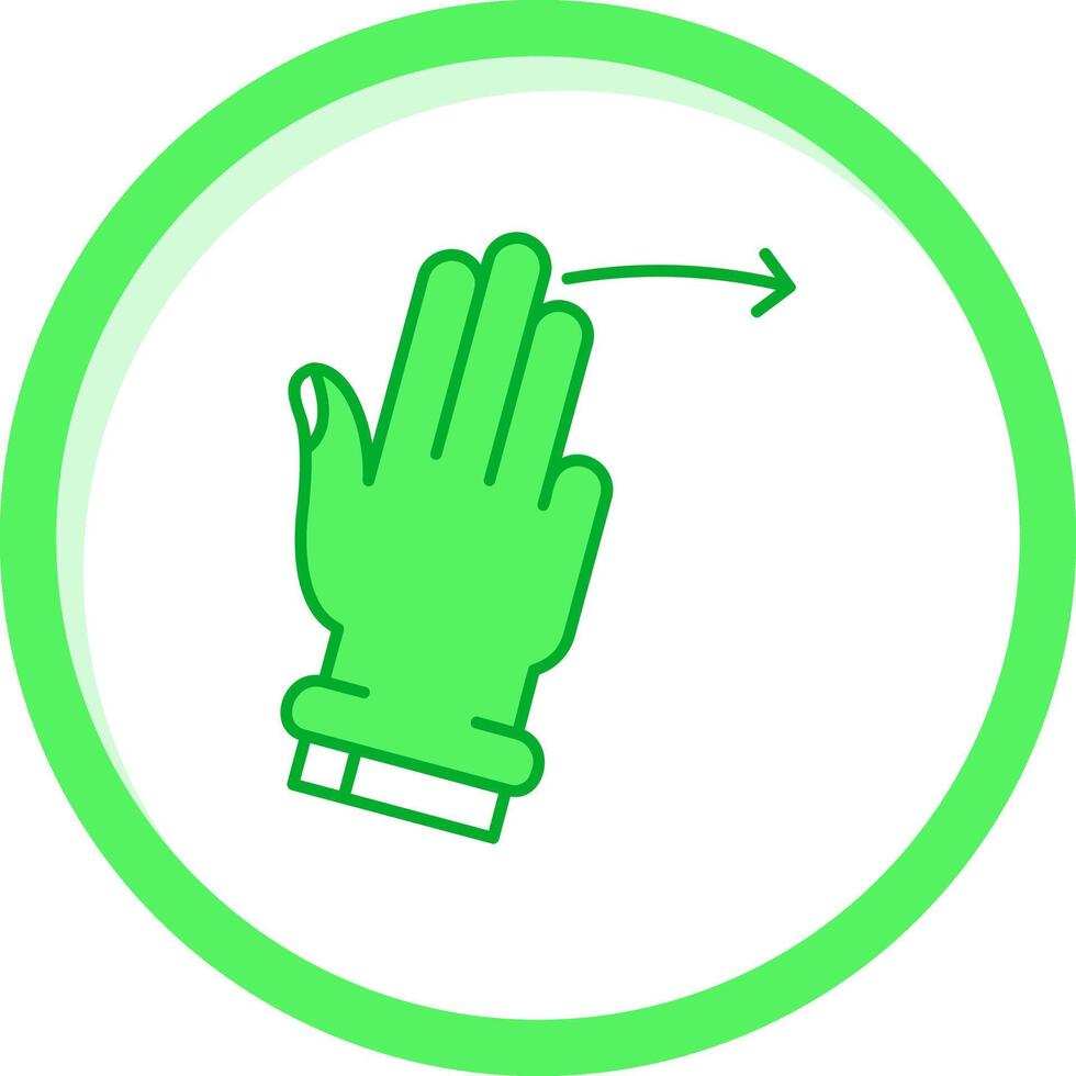 Tres dedos Derecha verde mezcla icono vector