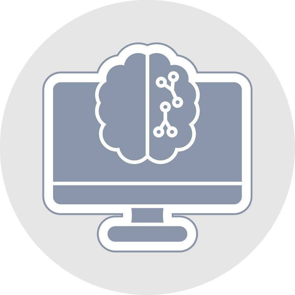 Machine Learning Glyph Multicolor Sticker Icon vector