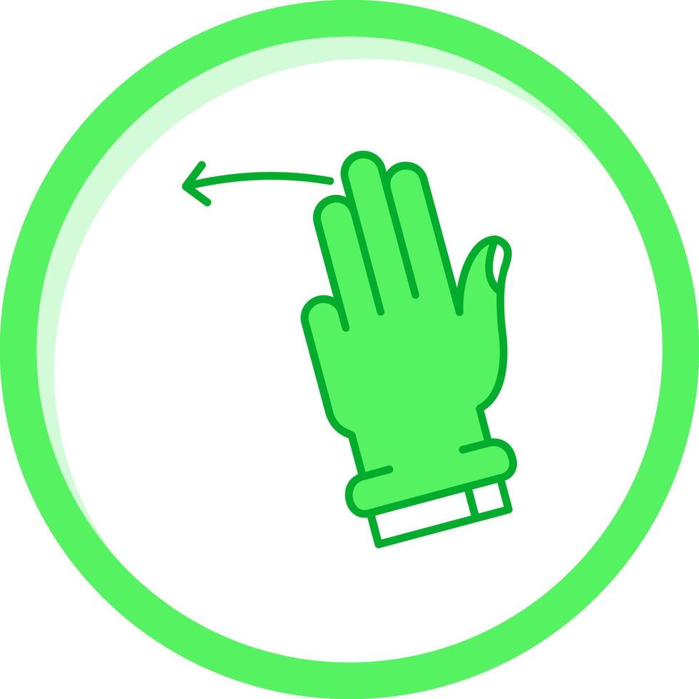 Three Fingers Left Green mix Icon vector