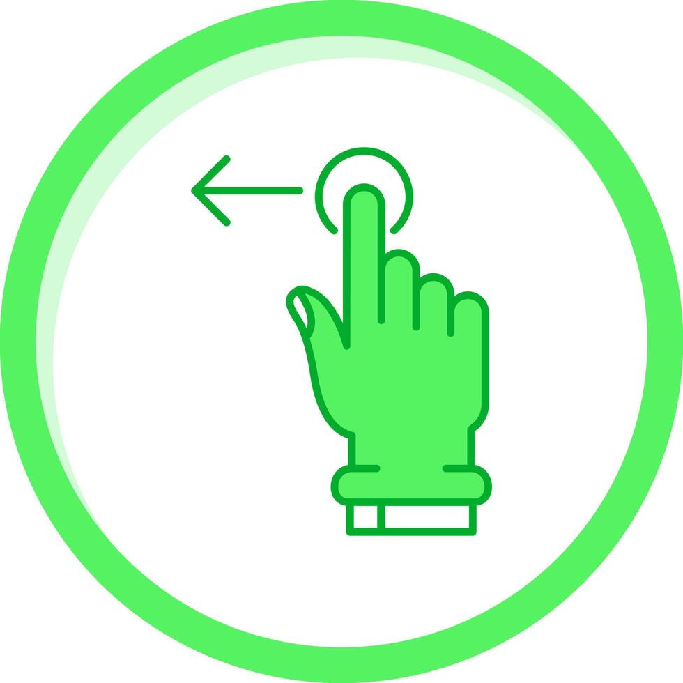 Tap and Move Left Green mix Icon vector