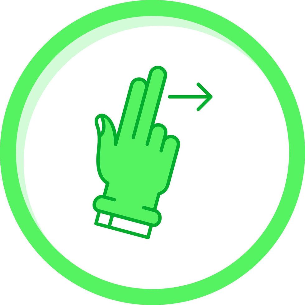 Two Fingers Right Green mix Icon vector
