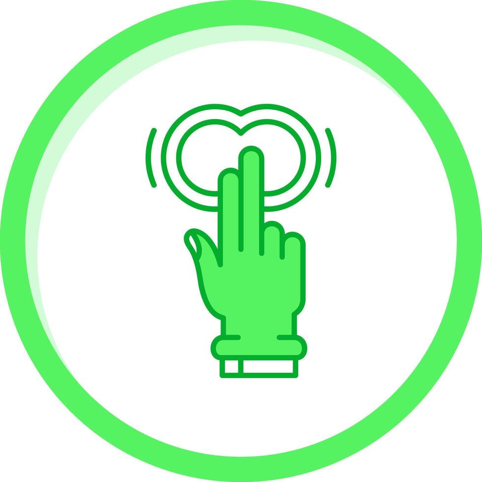 Two Fingers Double Tap Green mix Icon vector