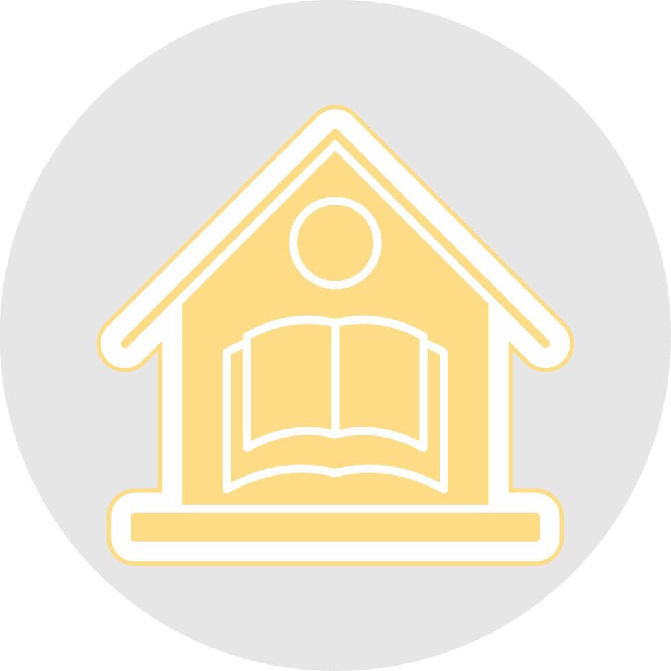 Home School Glyph Multicolor Sticker Icon vector