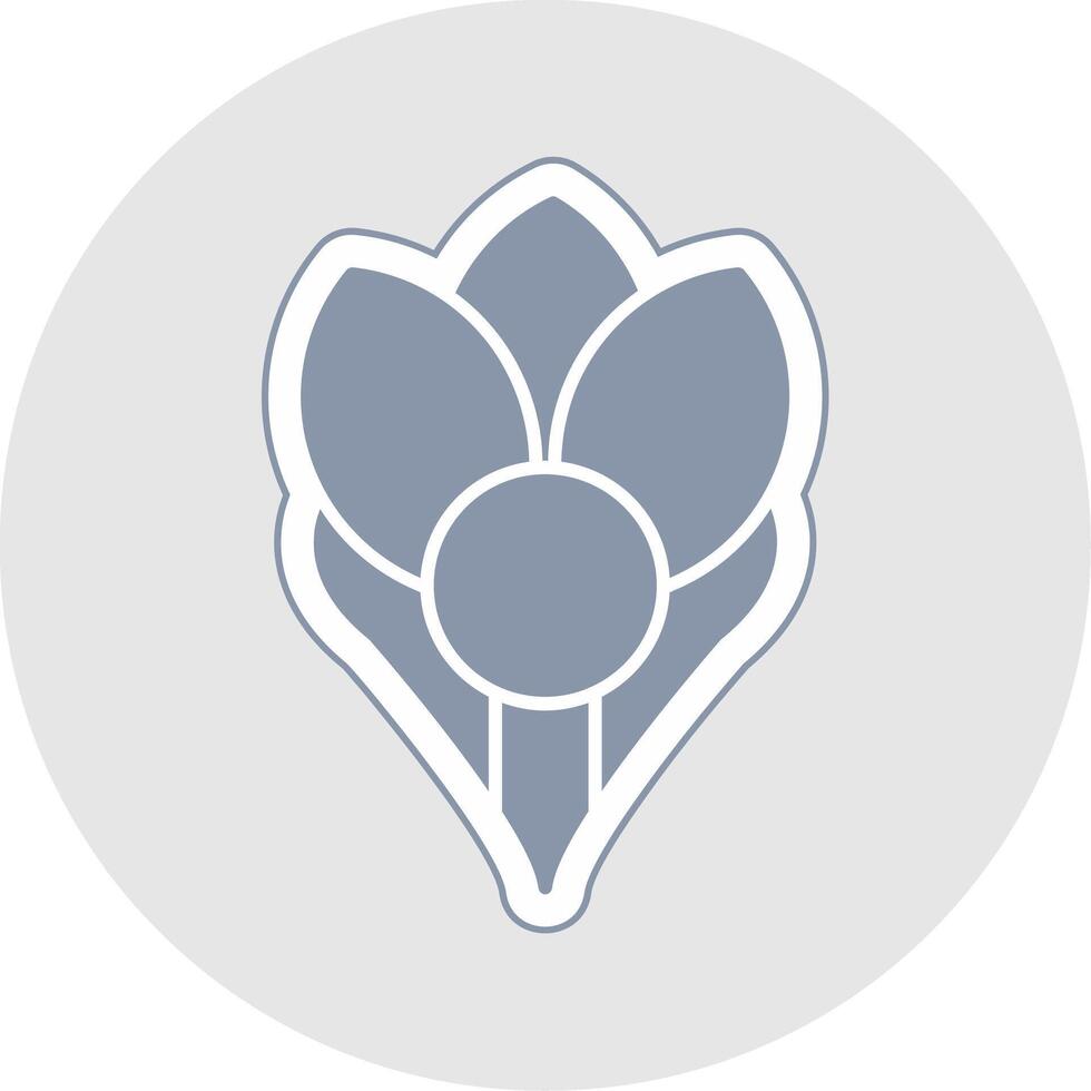 Crocus Glyph Multicolor Sticker Icon vector