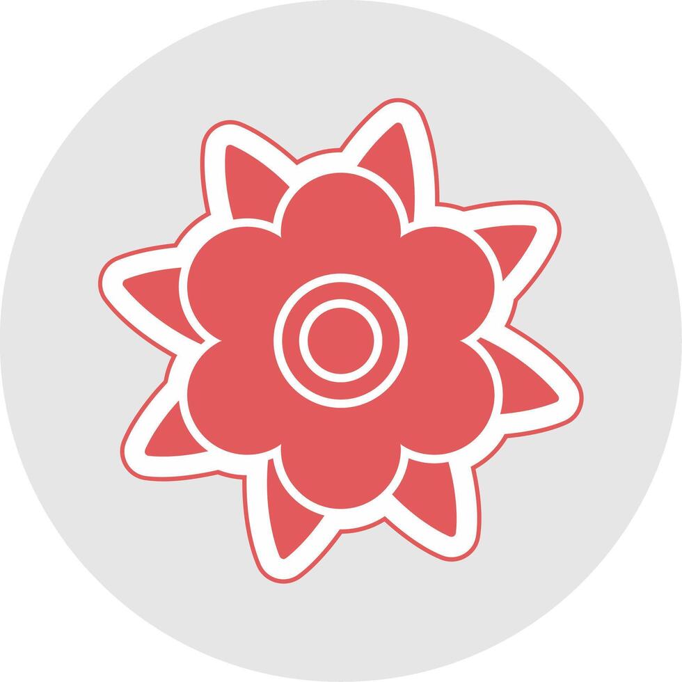 Dahlia Glyph Multicolor Sticker Icon vector