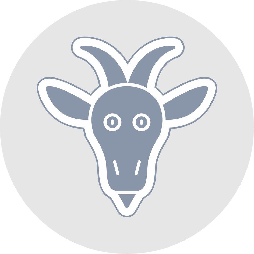Goat Glyph Multicolor Sticker Icon vector
