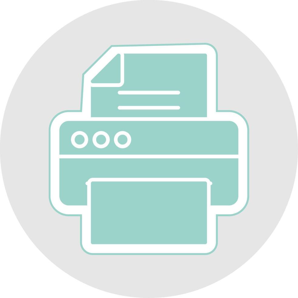 Printer Glyph Multicolor Sticker Icon vector
