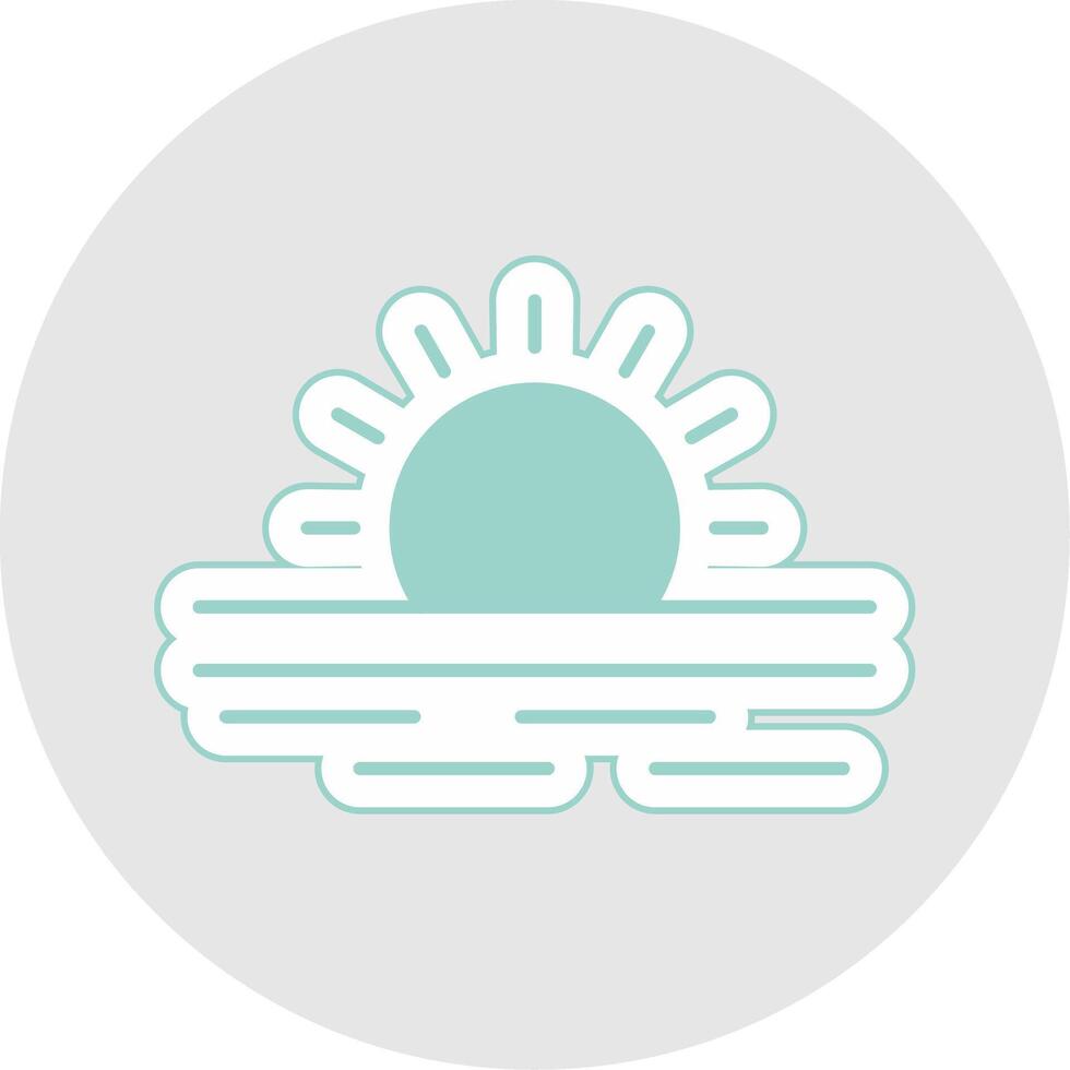 Ramadan Sunrise Glyph Multicolor Sticker Icon vector