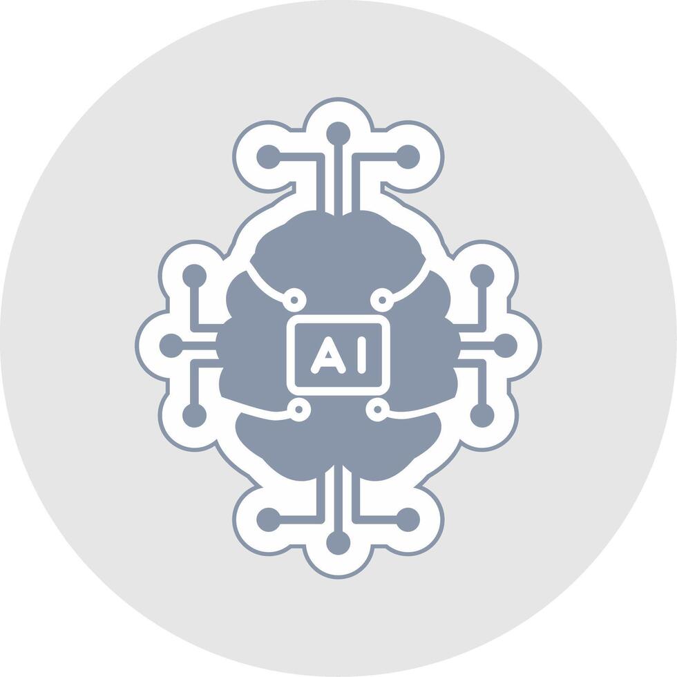 Artificial Intelligence Glyph Multicolor Sticker Icon vector