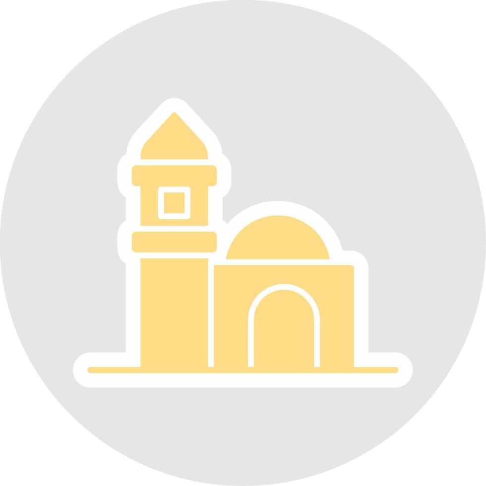 Mosque Glyph Multicolor Sticker Icon vector