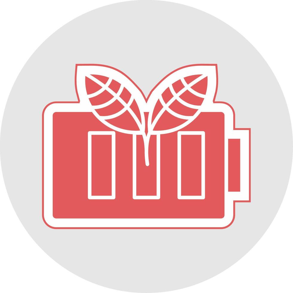 Eco Battery Glyph Multicolor Sticker Icon vector