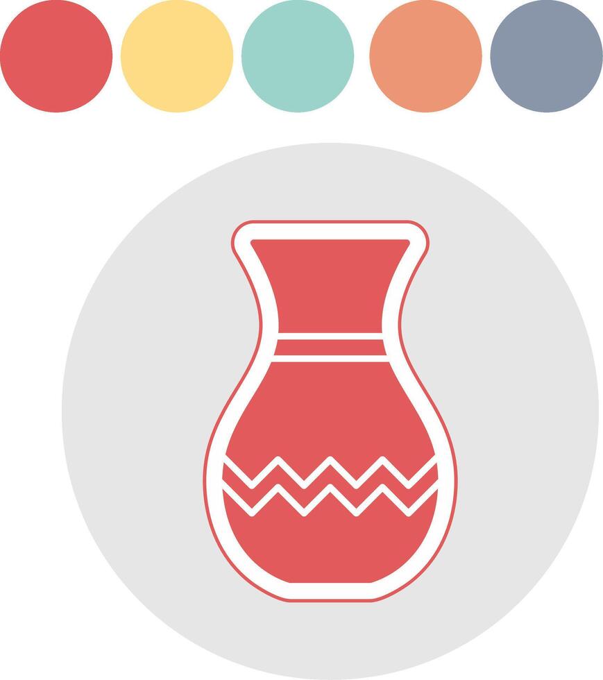 Vase Glyph Multicolor Sticker Icon vector