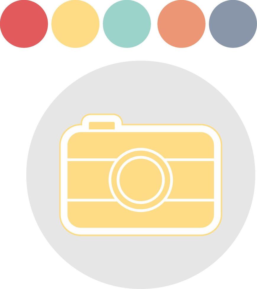 Old Came Glyph Multicolor Sticker Icon vector