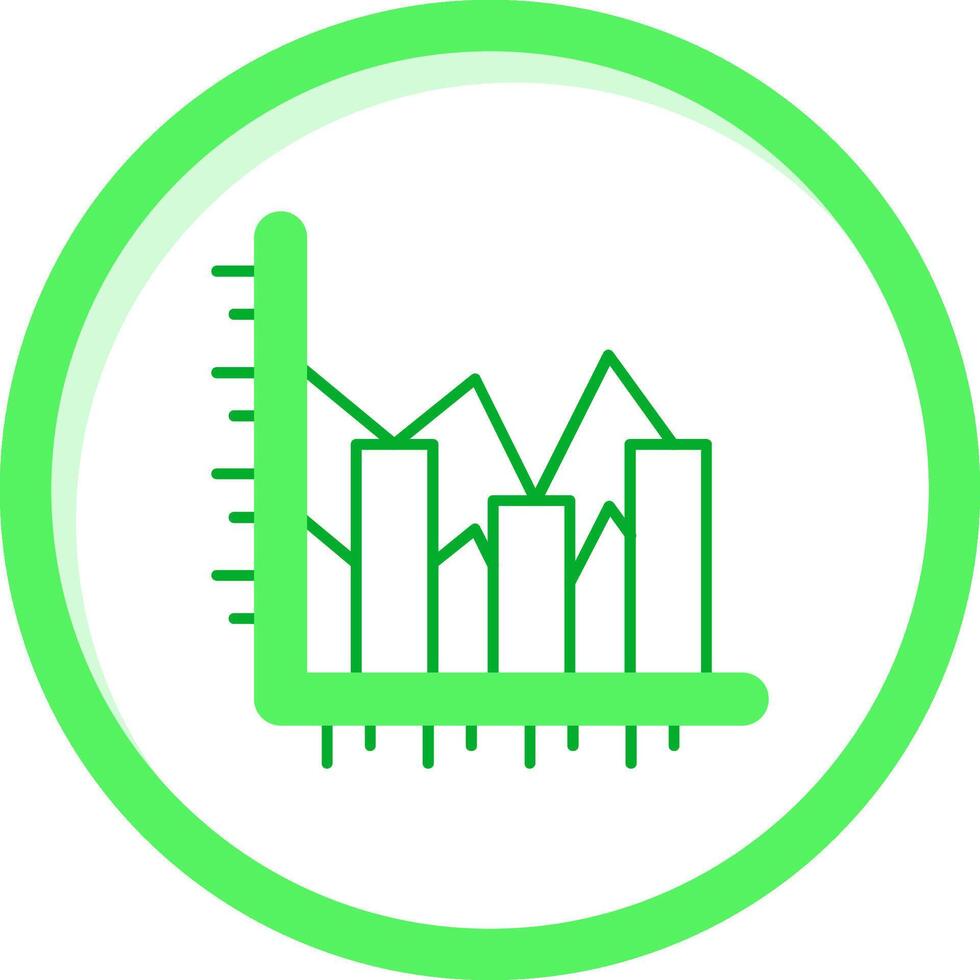 Bar chart Green mix Icon vector