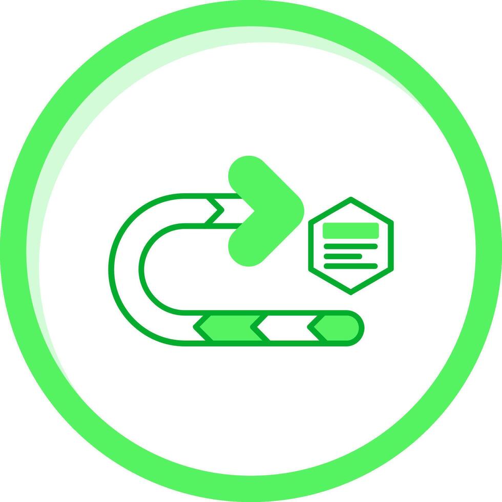 Right turn Green mix Icon vector