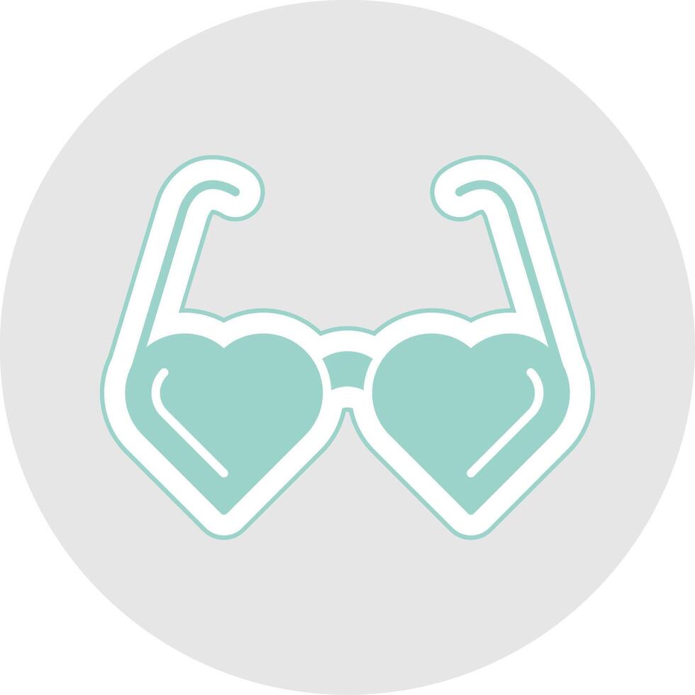 Heart Glasses Glyph Multicolor Sticker Icon vector