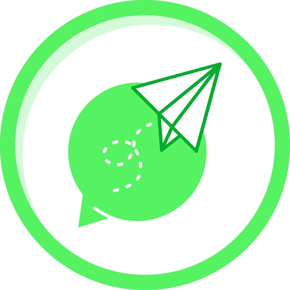 Paper plane Green mix Icon vector