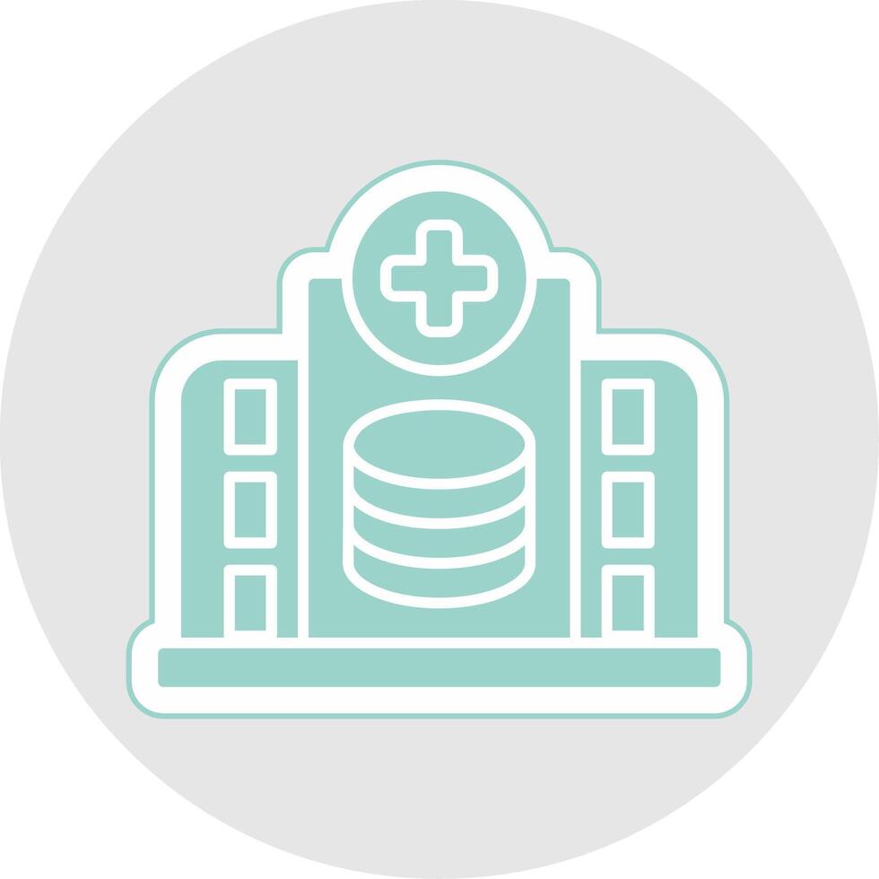 Hospital Database Glyph Multicolor Sticker Icon vector