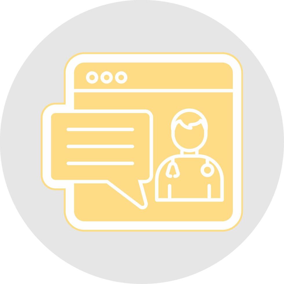 Online Doctor Glyph Multicolor Sticker Icon vector