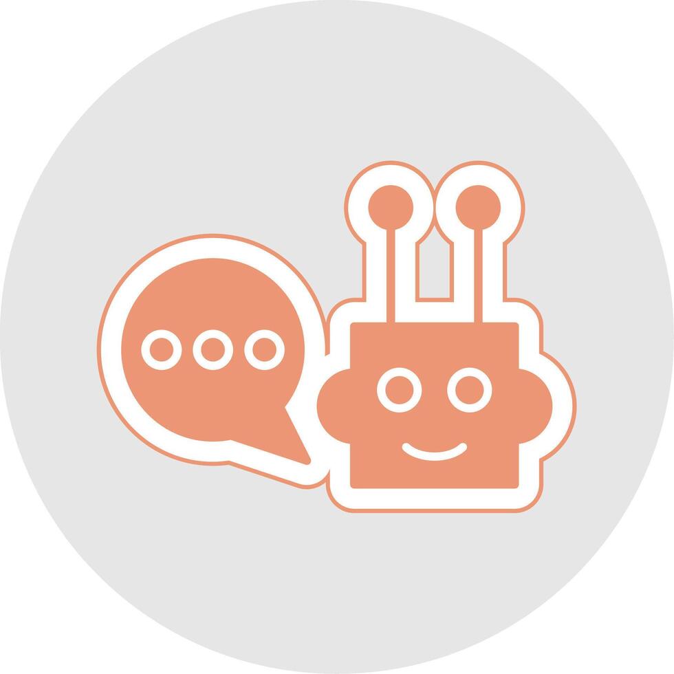 Chatbot Glyph Multicolor Sticker Icon vector