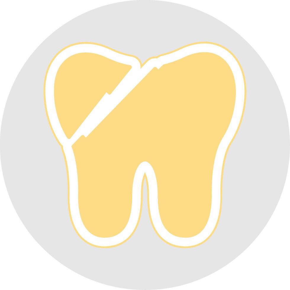 Broken Tooth Glyph Multicolor Sticker Icon vector