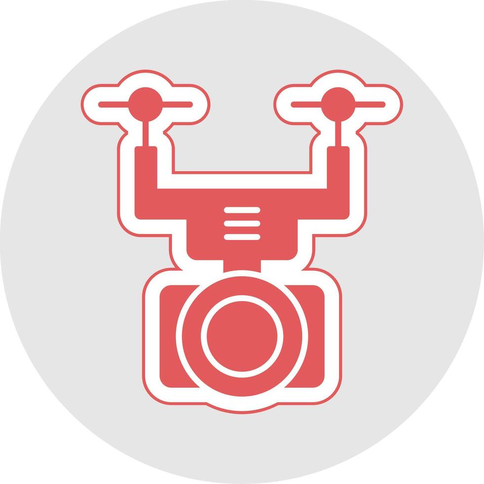 Camera Drone Glyph Multicolor Sticker Icon vector