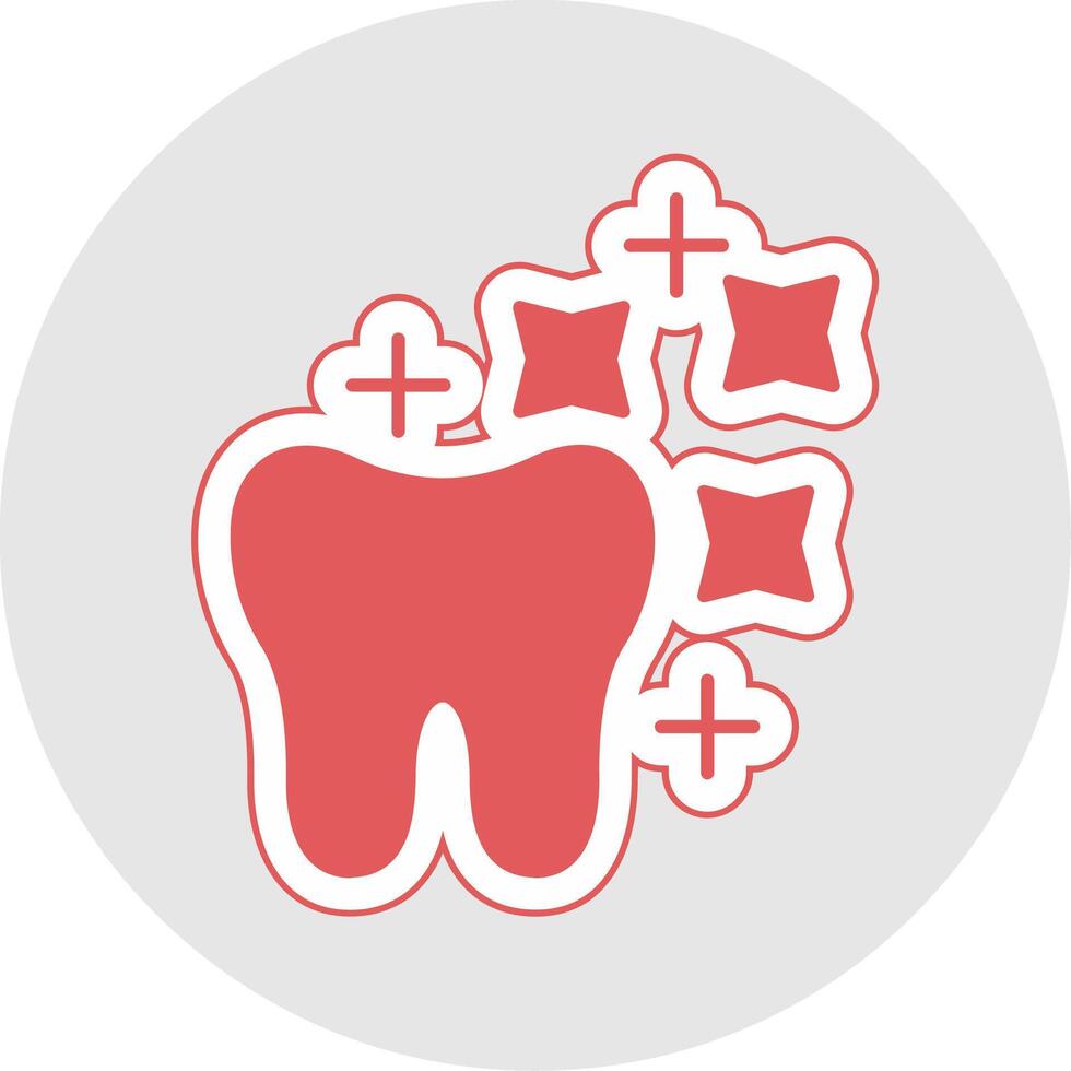 Tooth Whitening Glyph Multicolor Sticker Icon vector