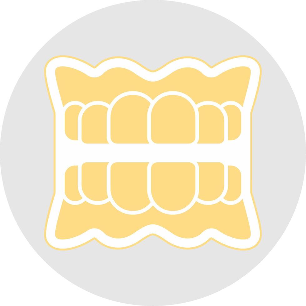 Denture Glyph Multicolor Sticker Icon vector