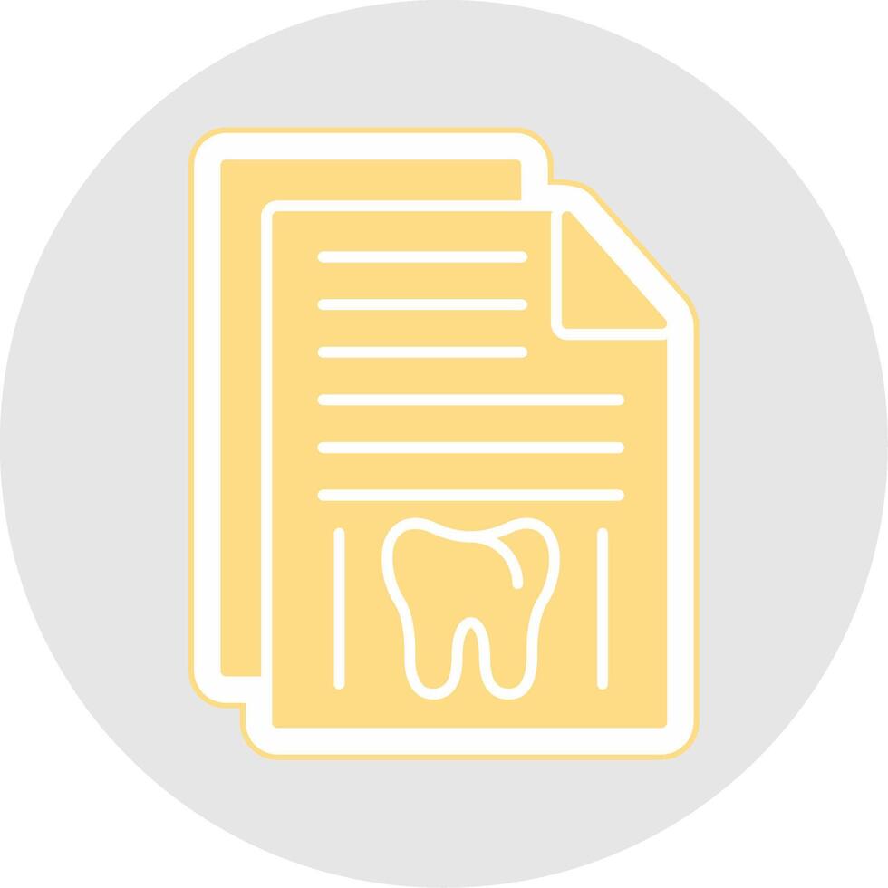 Dental Record Glyph Multicolor Sticker Icon vector