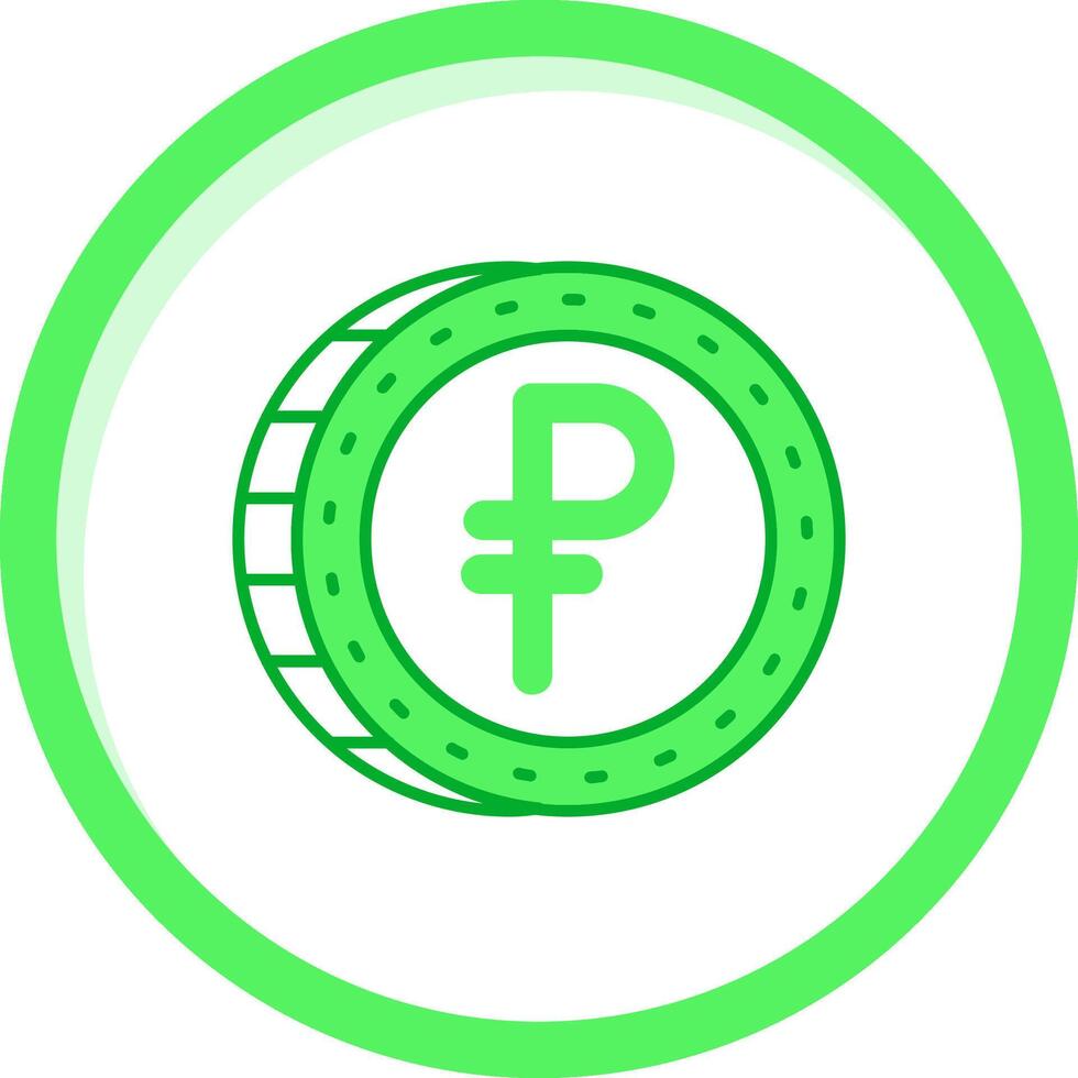 Ruble Green mix Icon vector