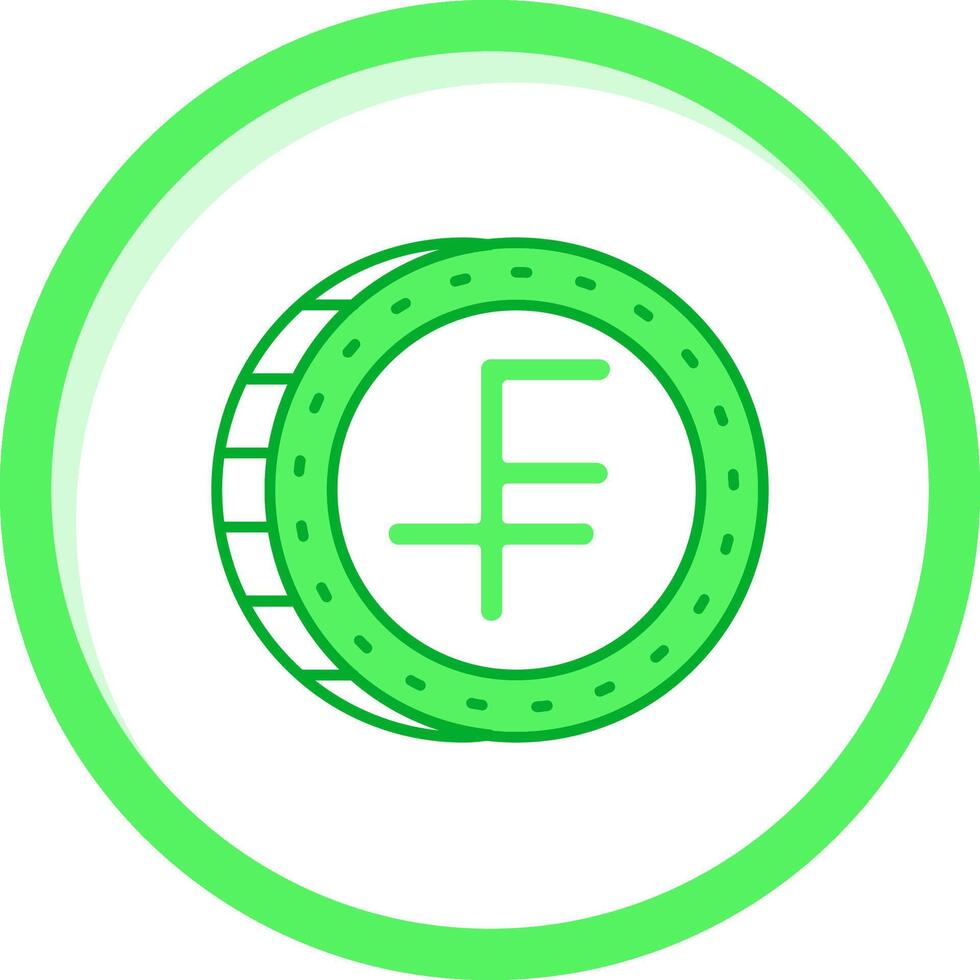 Swiss franc Green mix Icon vector