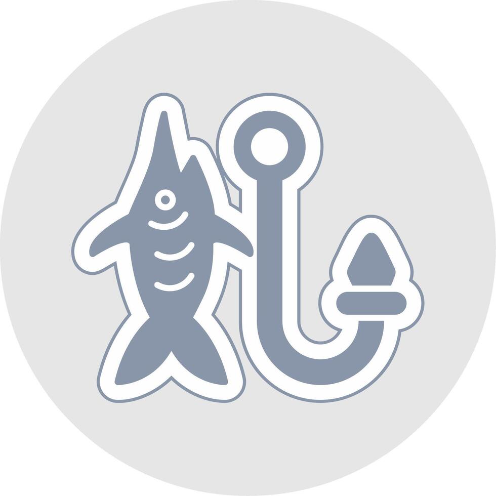 Fishhook Glyph Multicolor Sticker Icon vector