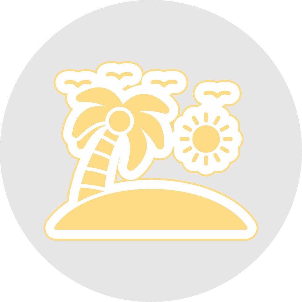 Beach Glyph Multicolor Sticker Icon vector