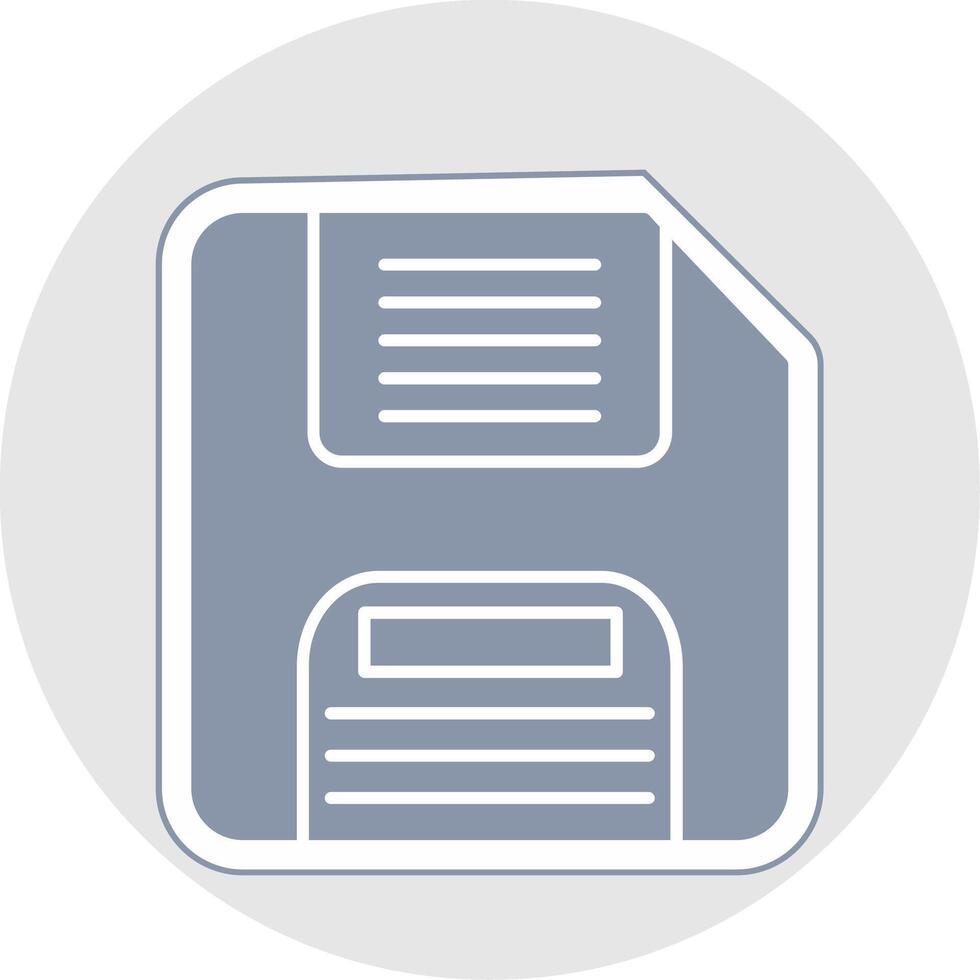Floppy Disk Glyph Multicolor Sticker Icon vector