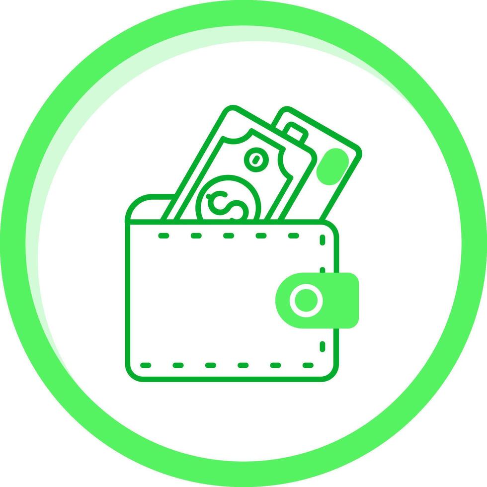 Wallet Green mix Icon vector